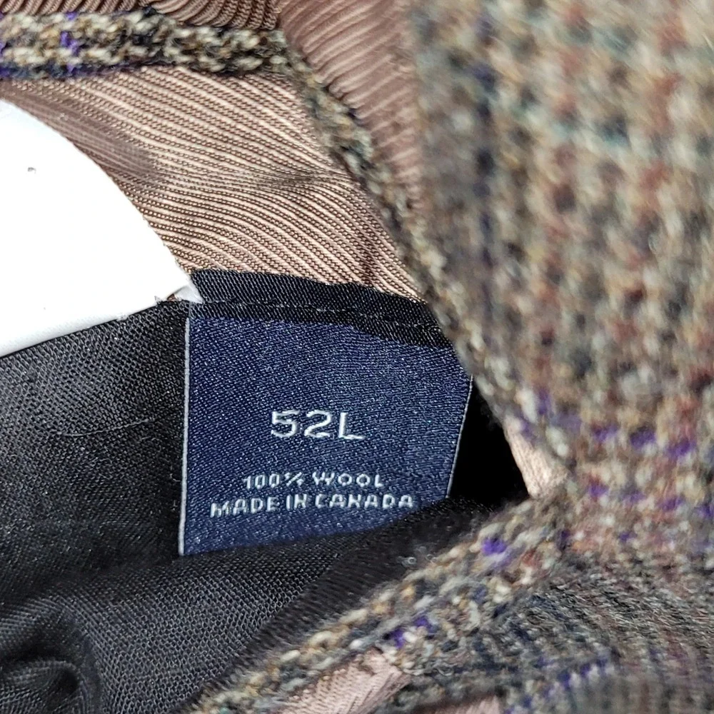 Cremieux Mens 52L Brown Plaid 100% Wool 2 Button Blazer Sport Coat Made Canada